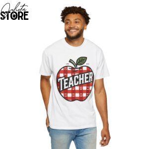 Retro Apple Teacher Unisex Garment-Dyed T-shirt